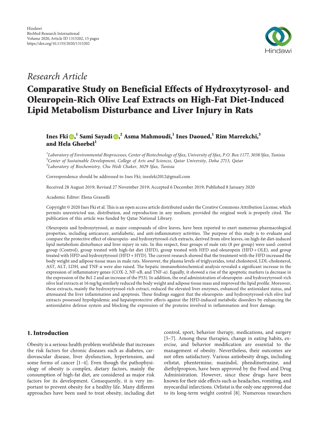 Comparative Study on Beneficial Effects of Hydroxytyrosol-And