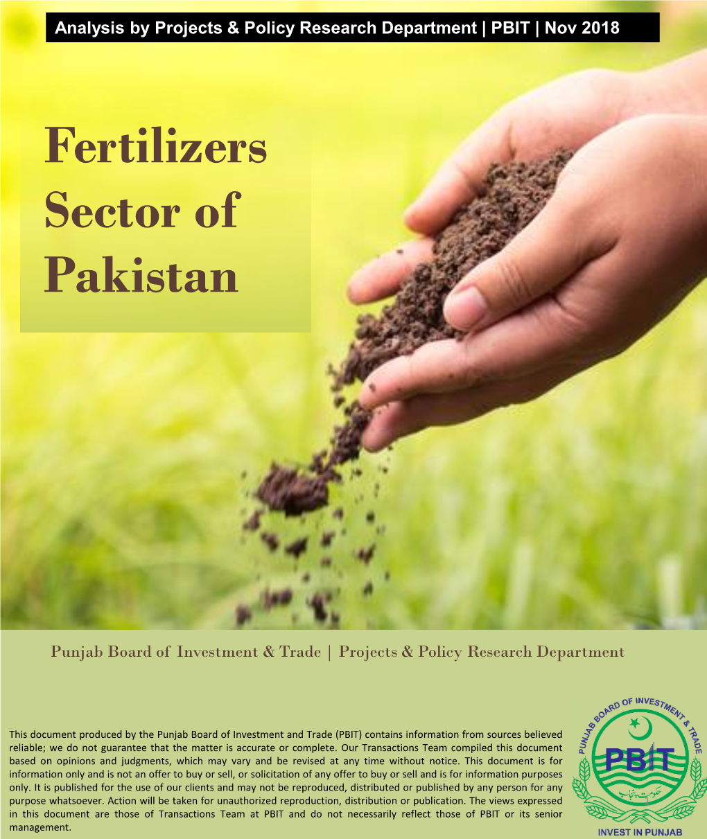 Fertilizer Sector of Pakistan