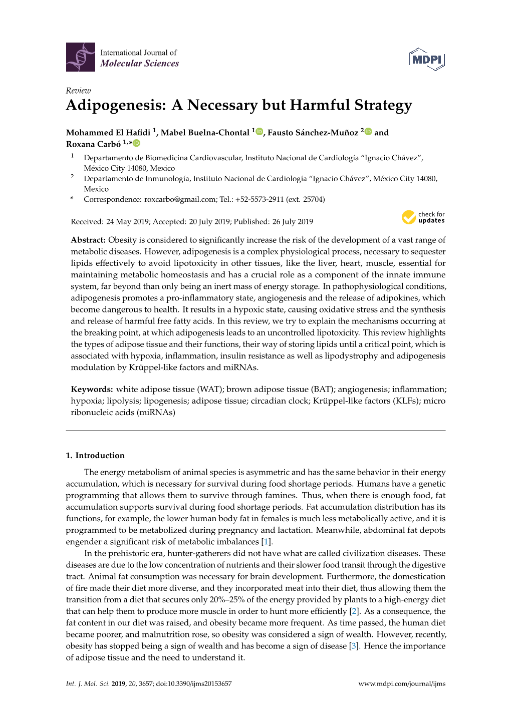 Adipogenesis: a Necessary but Harmful Strategy