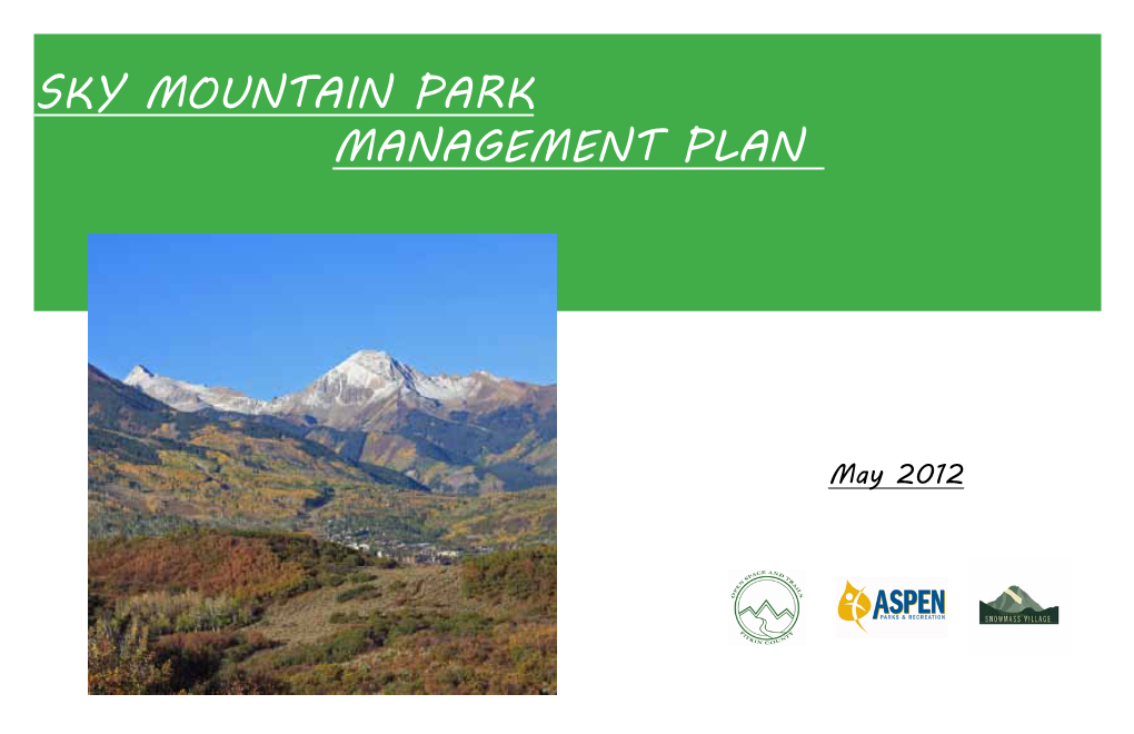 Sky Mountain Park Management Plan