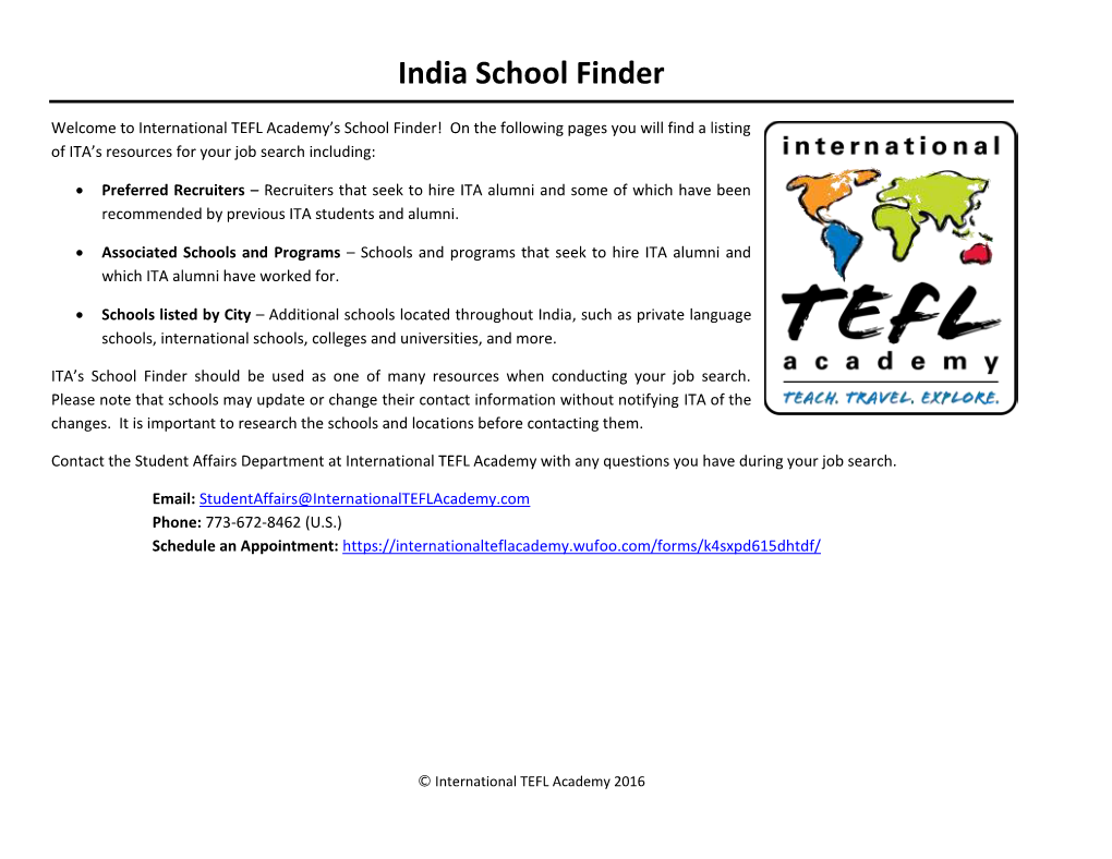India School Finder