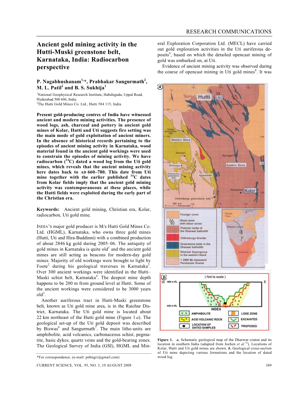 Ancient Gold Mining Activity in the Hutti-Muski Greenstone Belt, Karnataka