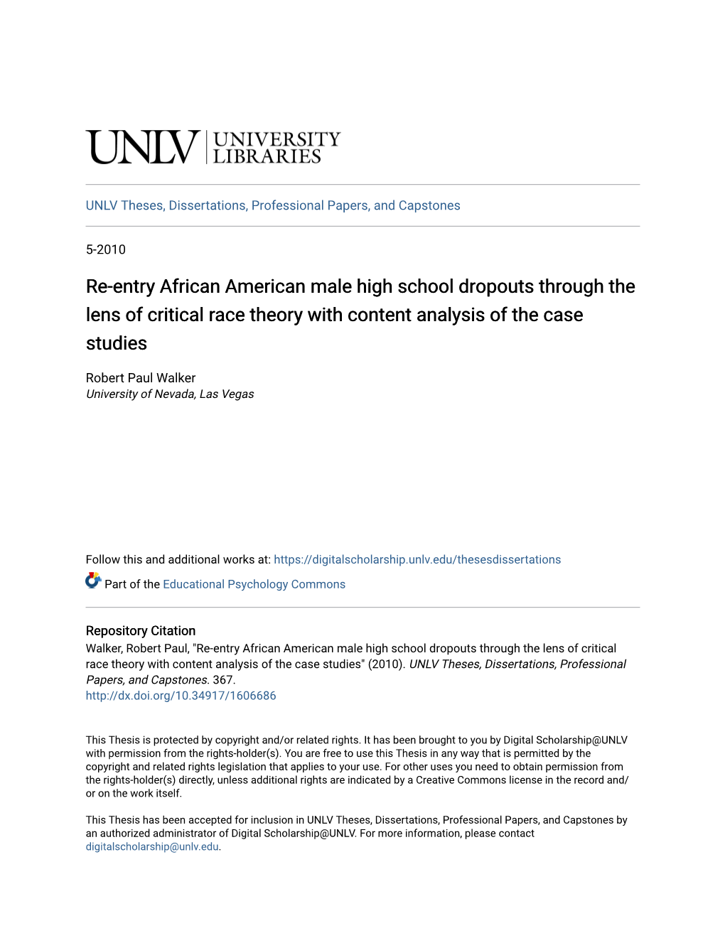 Re-Entry African American Male High School Dropouts Through the Lens of Critical Race Theory with Content Analysis of the Case Studies