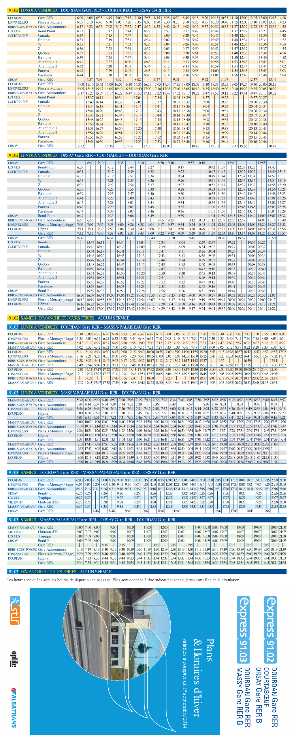 Plans& Horaires D'hiver