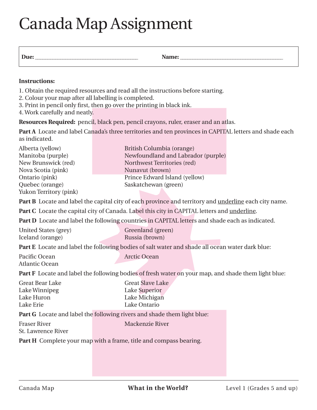 Canada Map Assignment