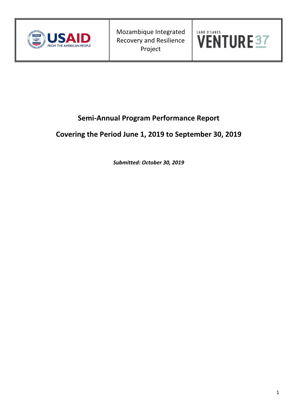 MIRAR Semi-Annual Report June 1 2019 to September 30 2019