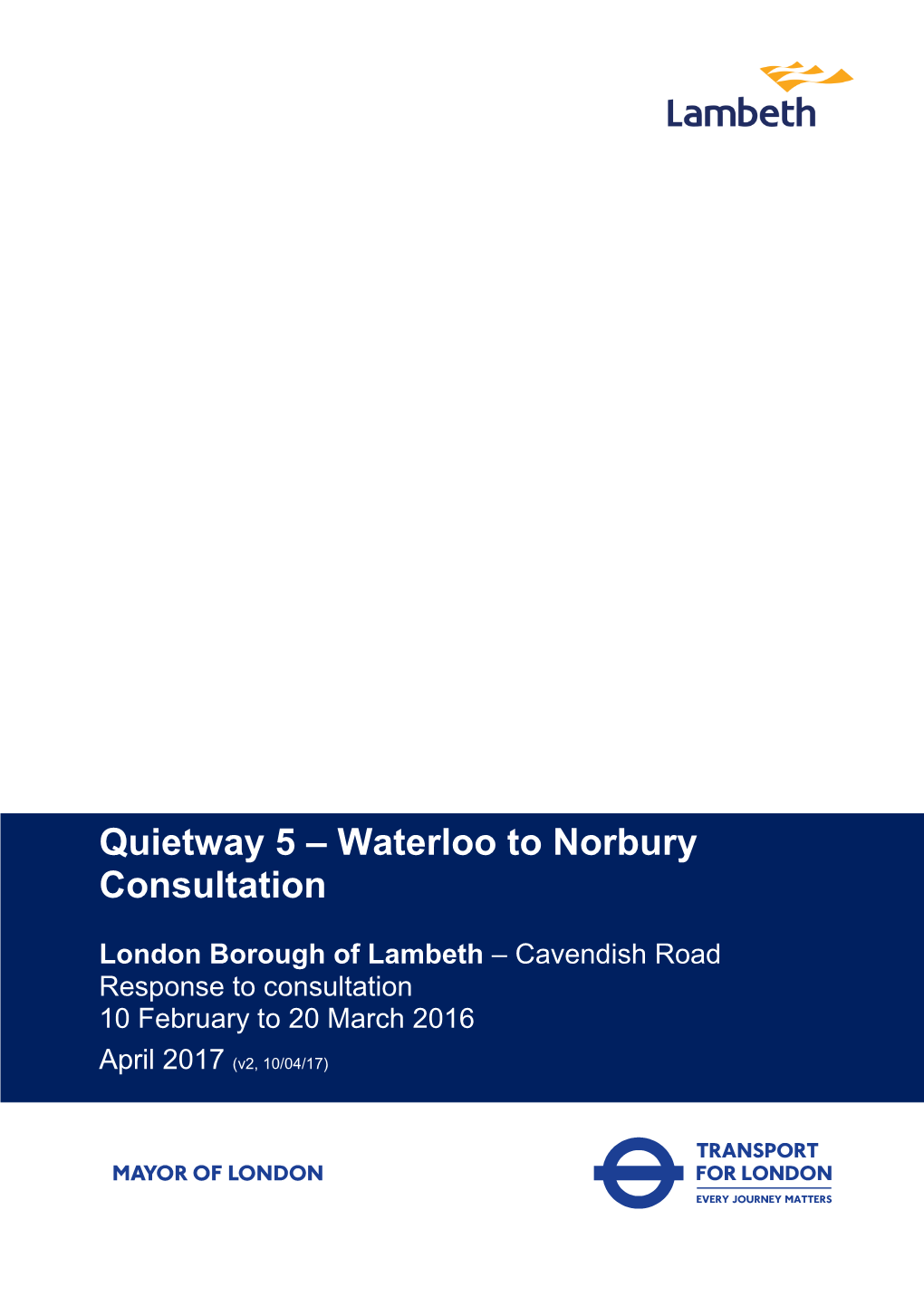 Cavendish Road Consultation Report