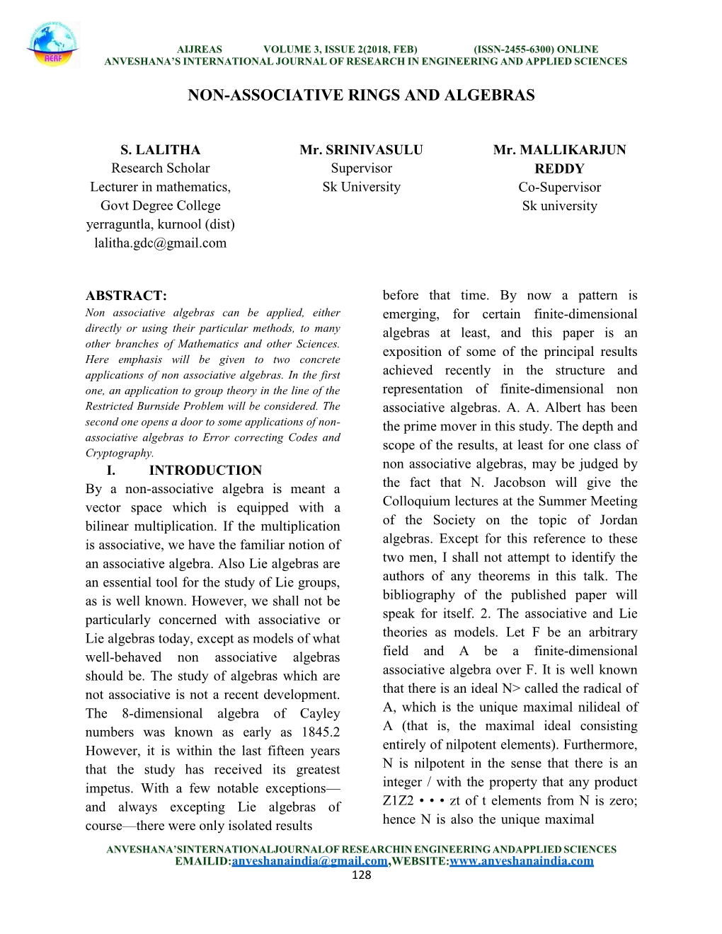 Non-Associative Rings and Algebras