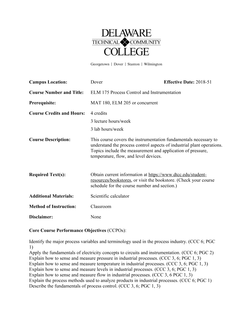 Core Course Performance Objectives (Ccpos) s1