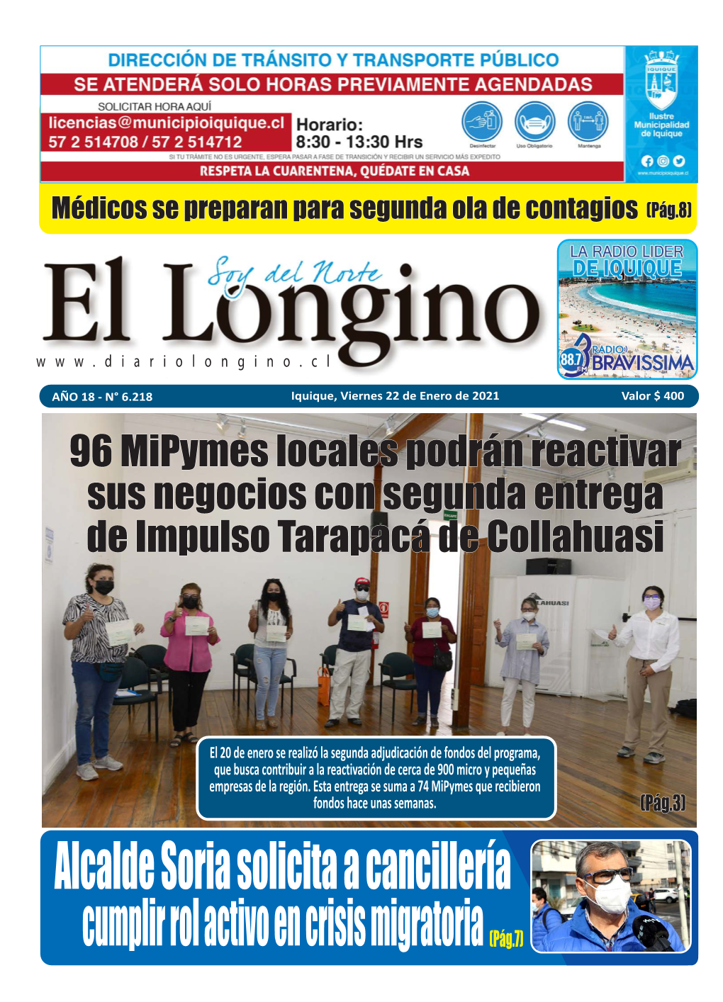Alcalde Soria Solicita a Cancillería Cumplir Rol Activo En Crisis Migratoria (Pág.7) 2 Viernes 22 De Enero De 2021 Crónica