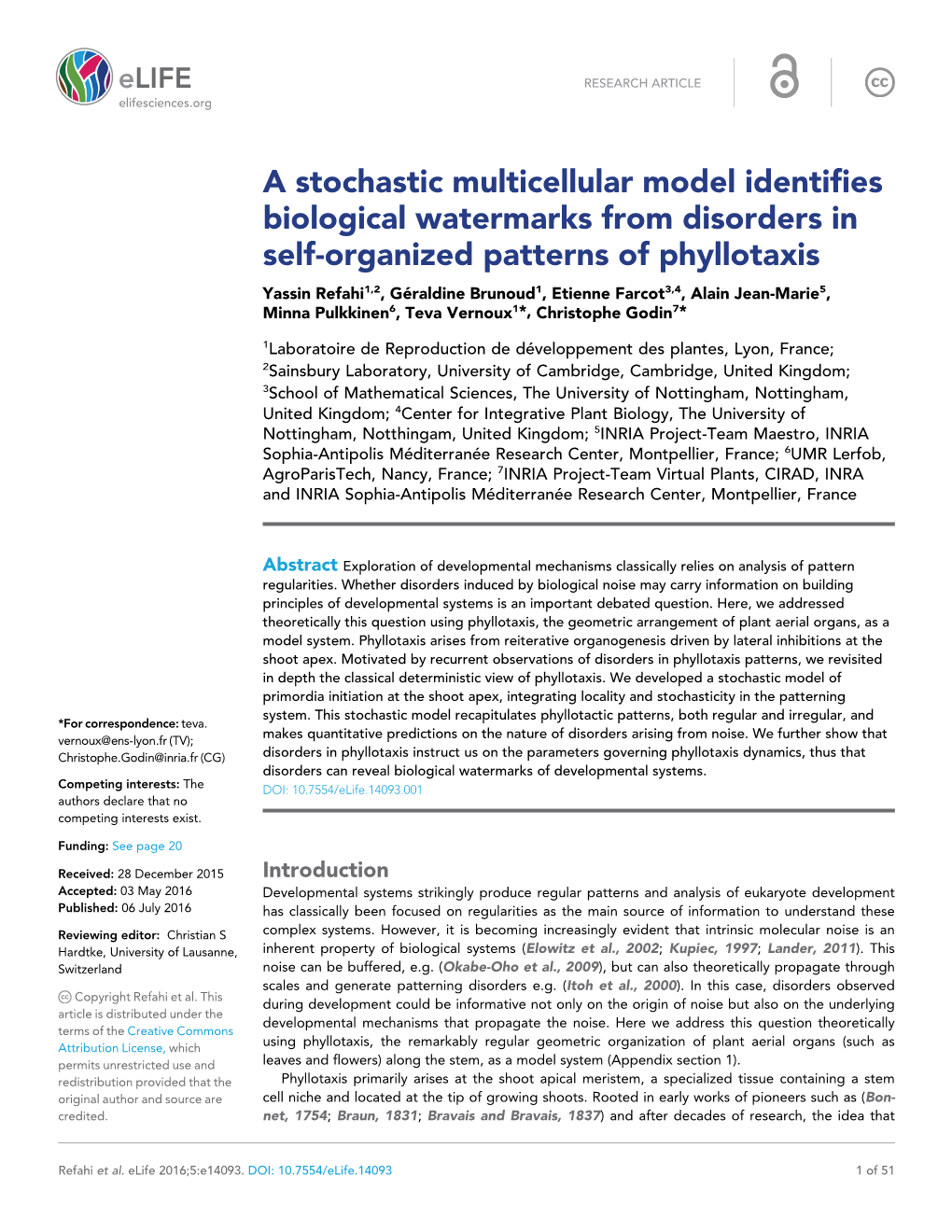 A Stochastic Multicellular Model Identifies Biological Watermarks