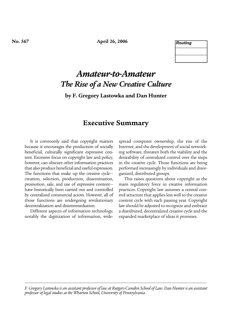 Amateur-To-Amateur the Rise of a New Creative Culture by F