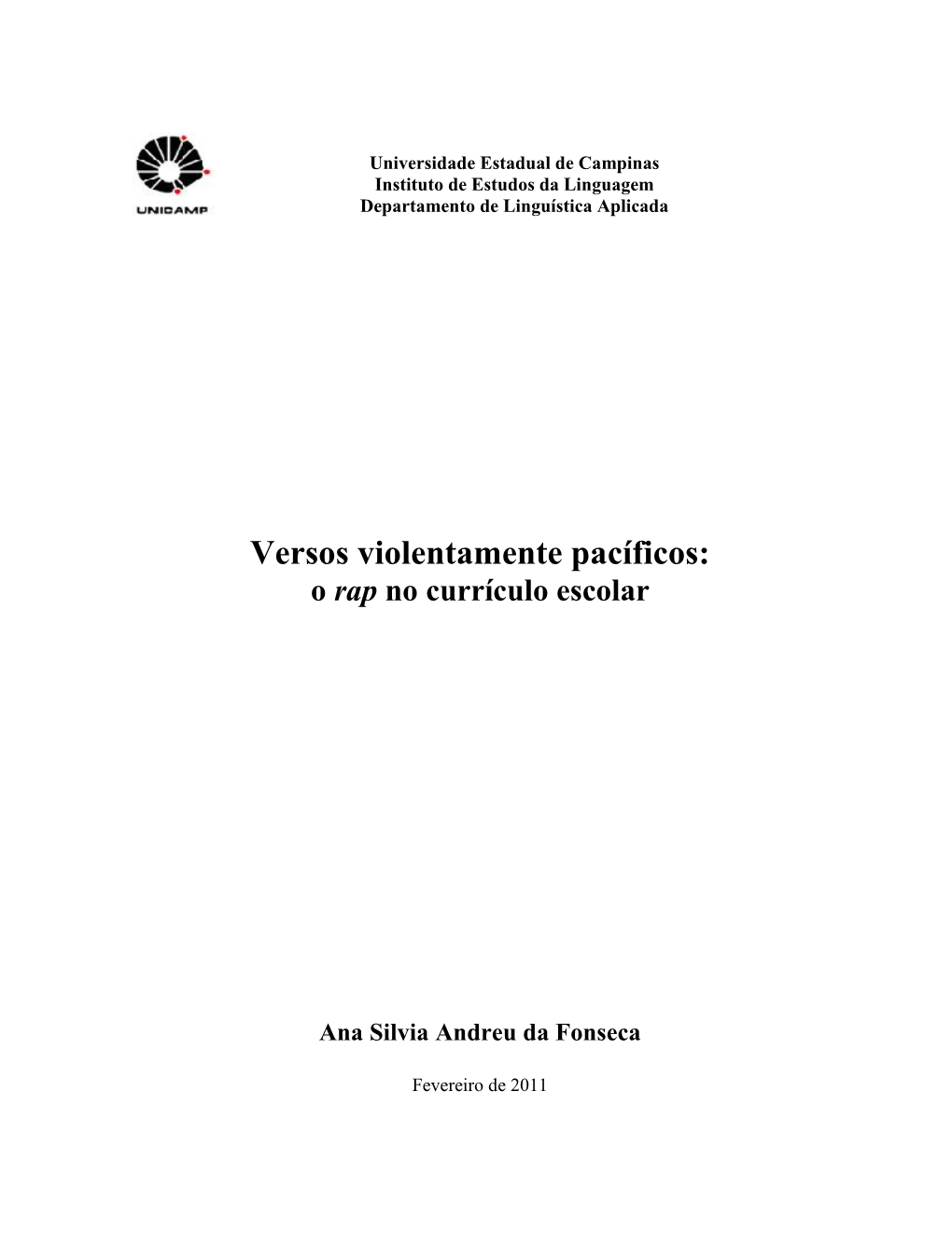 Versos Violentamente Pacíficos: O Rap No Currículo Escolar