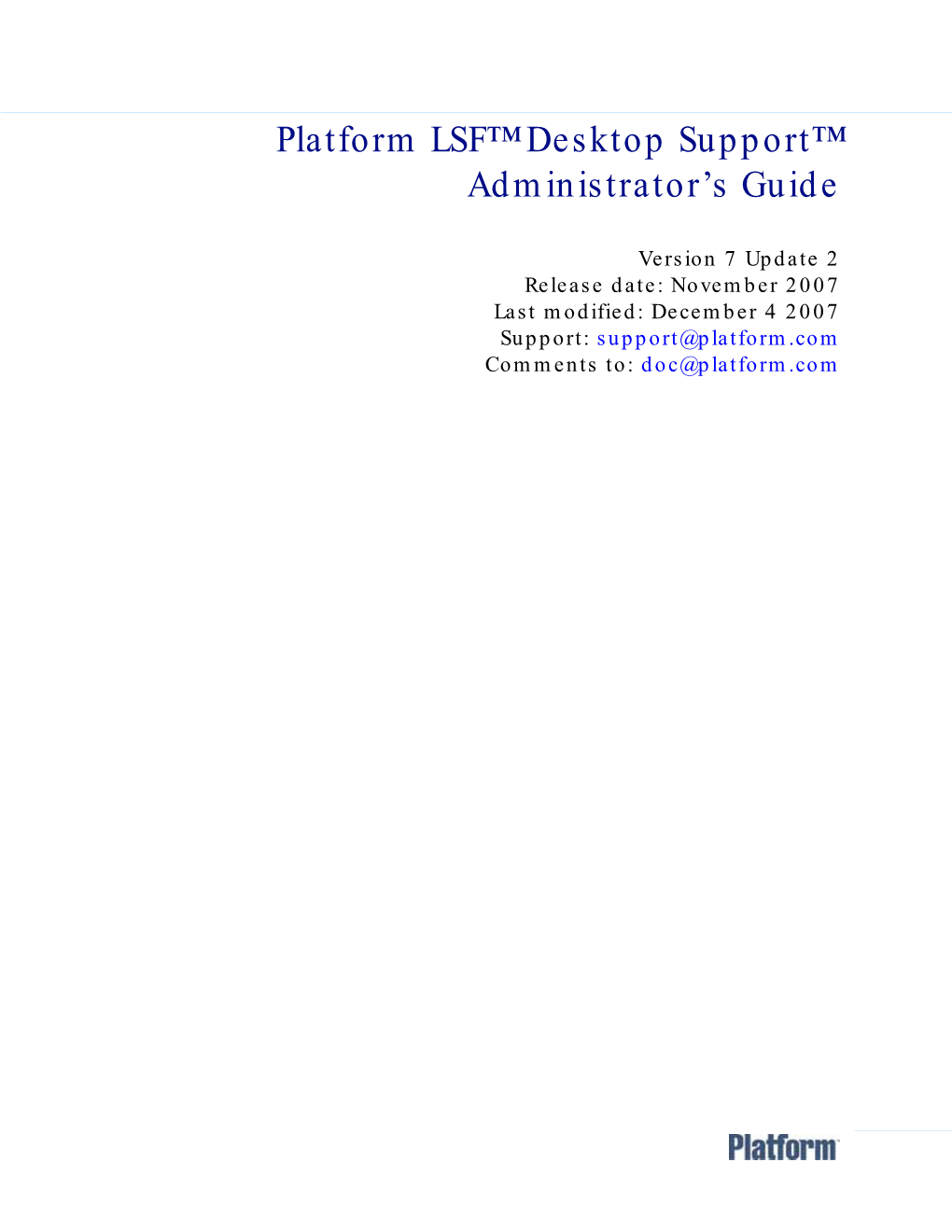 Platform LSF Desktop Support Administrator's Guide