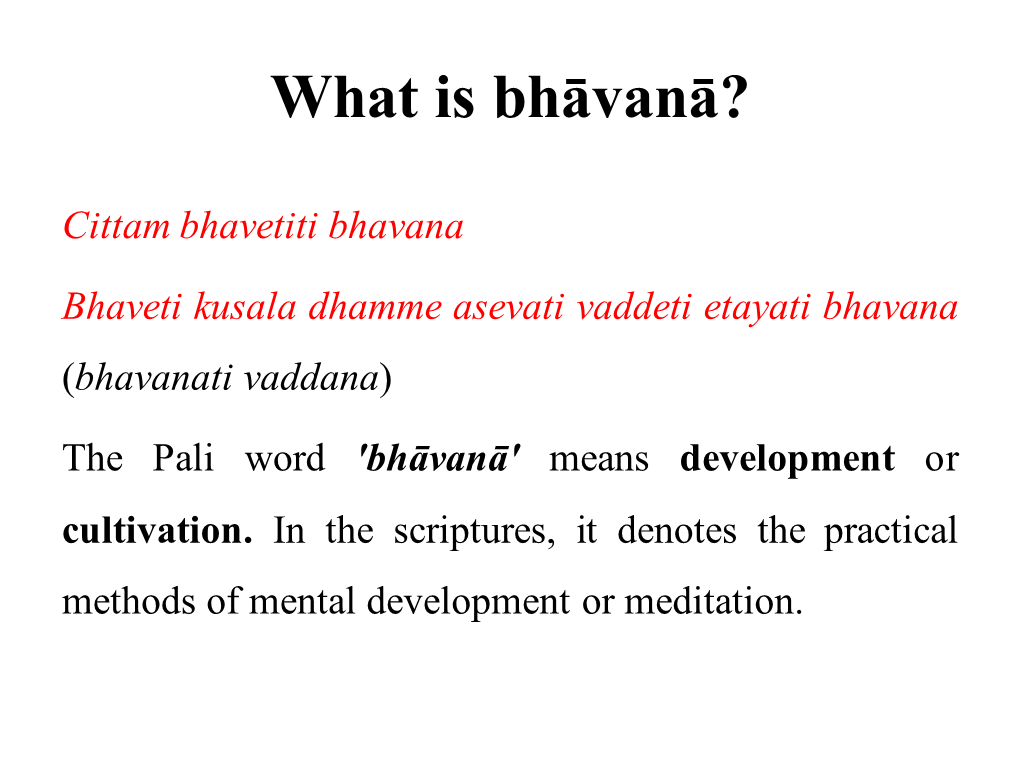 What Is Bhāvanā?