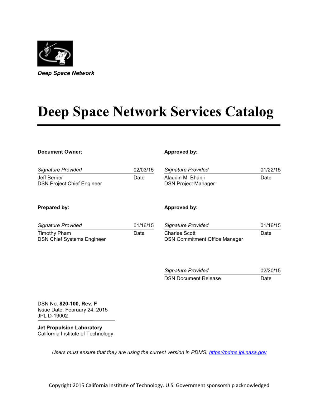 Services Catalog