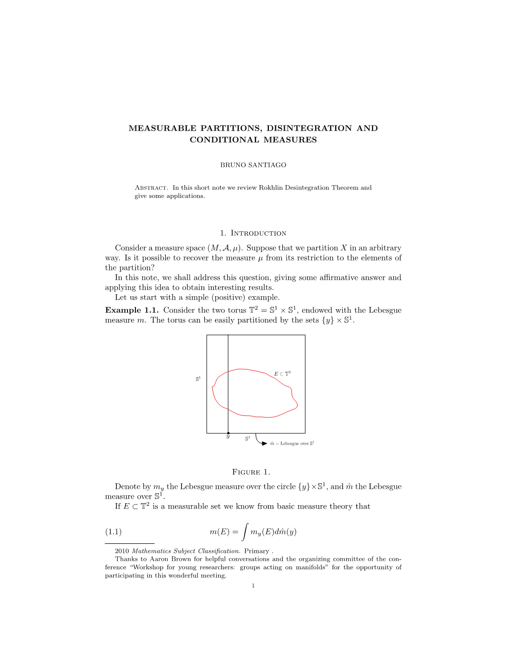 Measurable Partitions, Disintegration and Conditional Measures