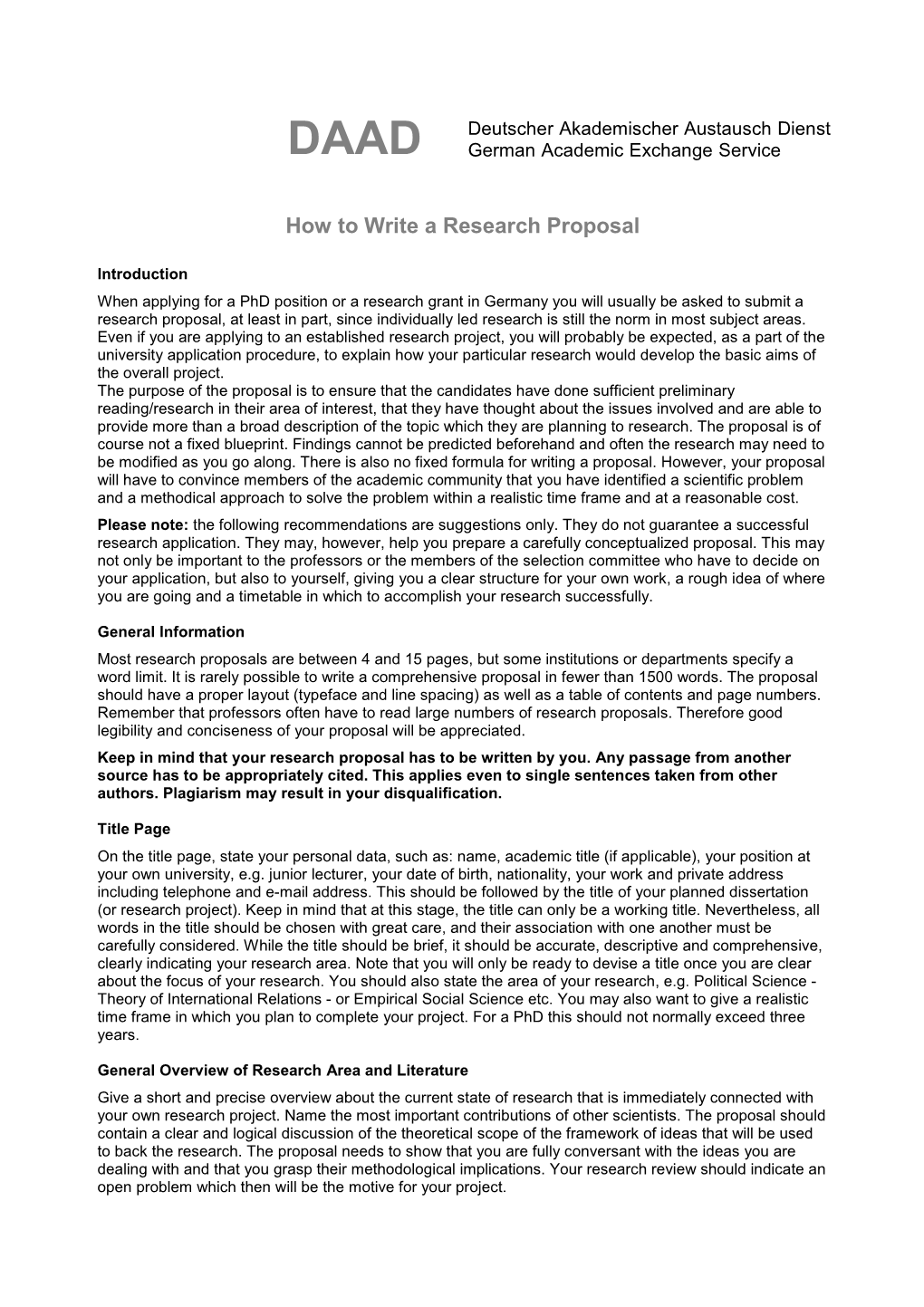 How to Write a Research Proposal