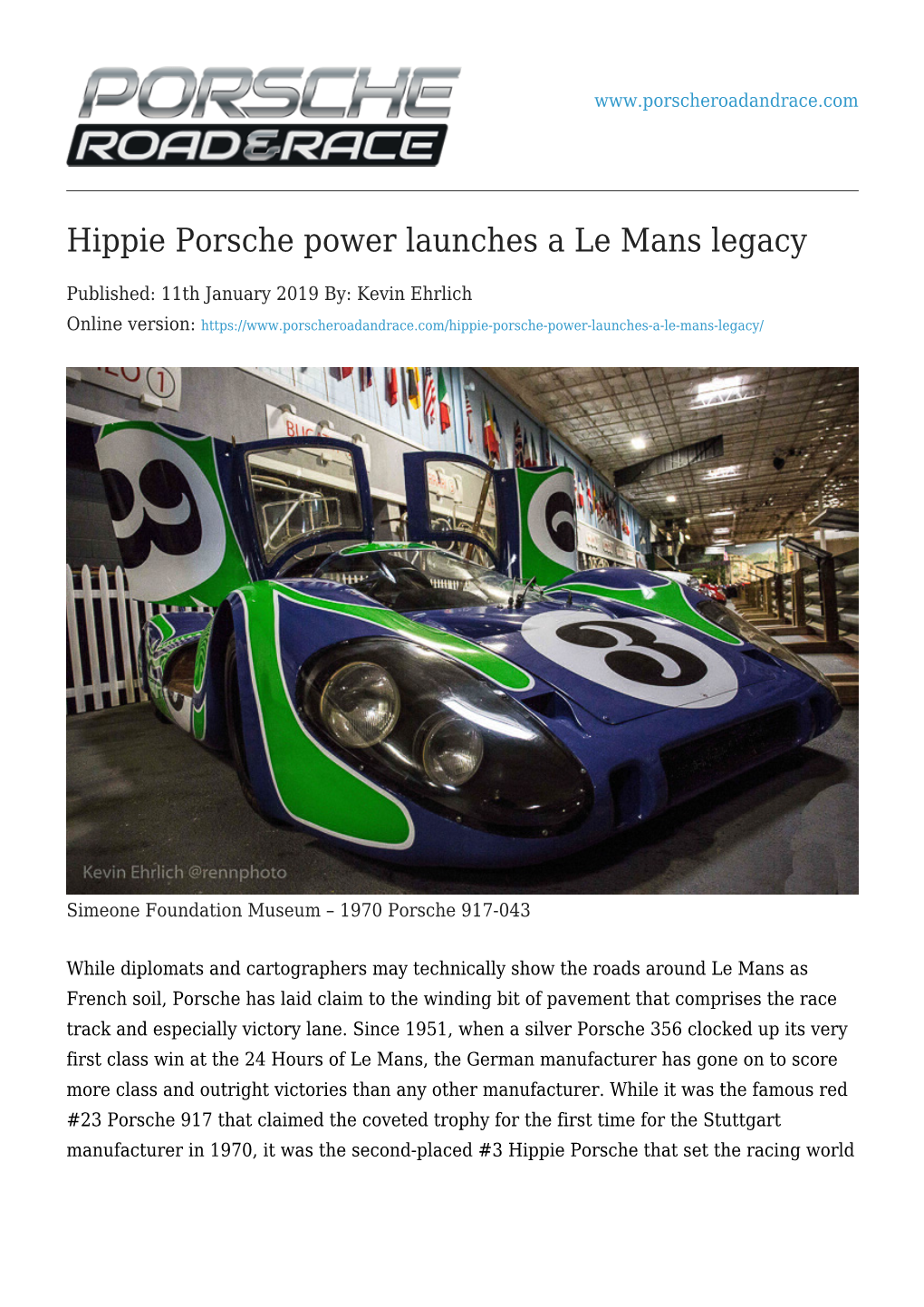 Hippie Porsche Power Launches a Le Mans Legacy