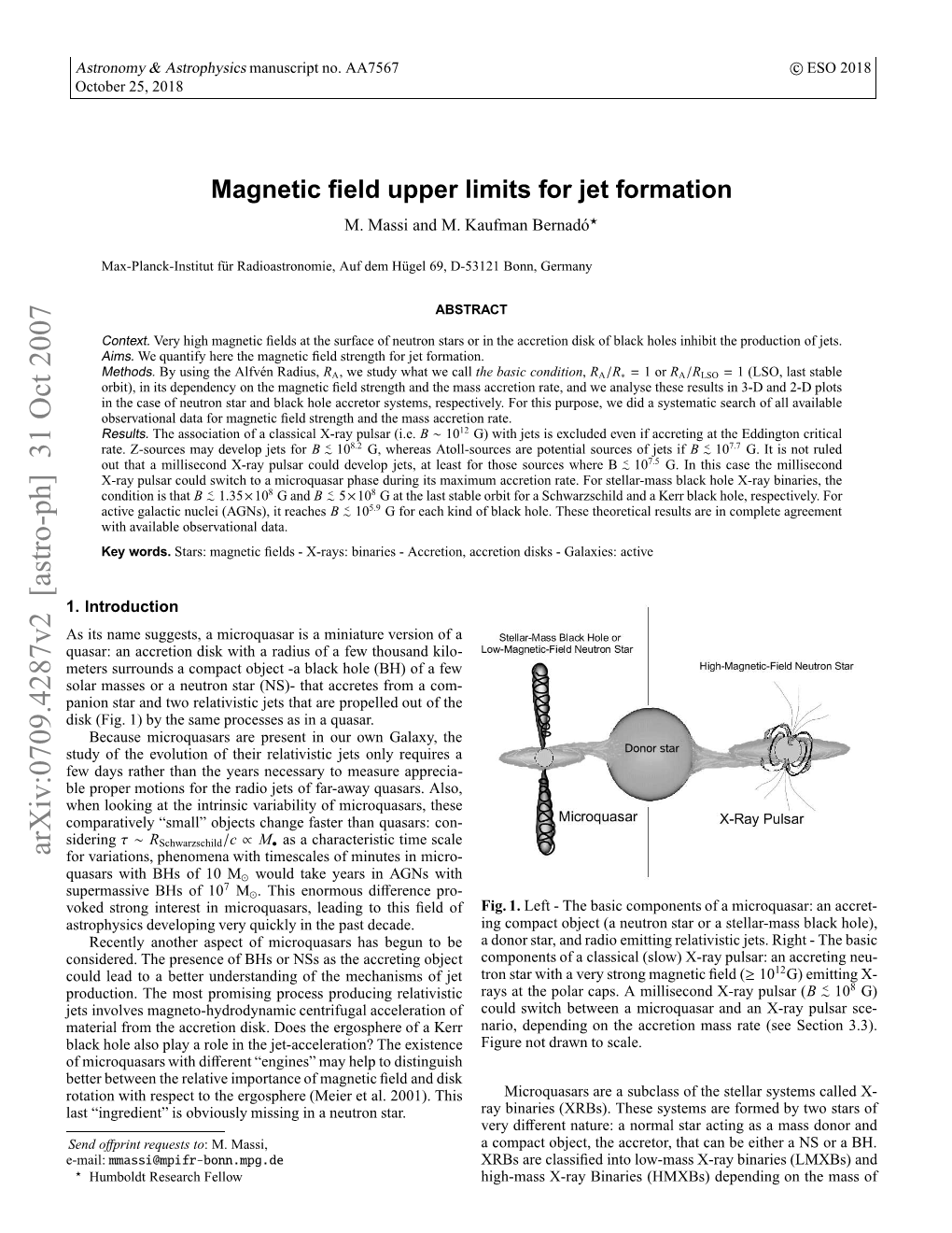 Magnetic Field Upper Limits for Jet Formation