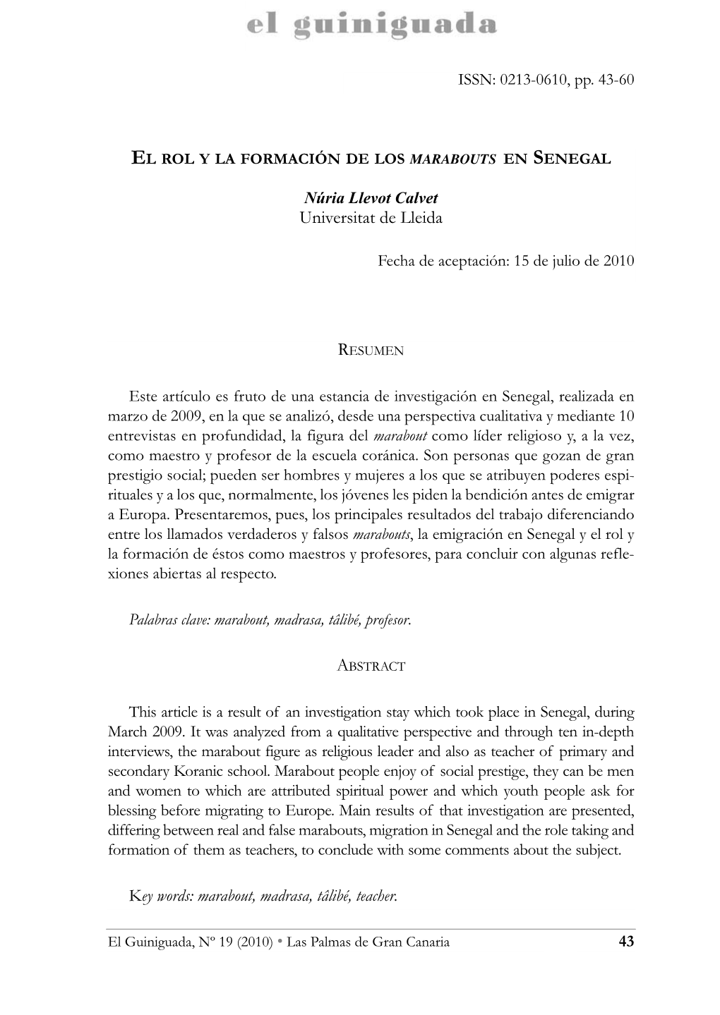 El Rol Y La Formación De Los Marabouts En Senegal