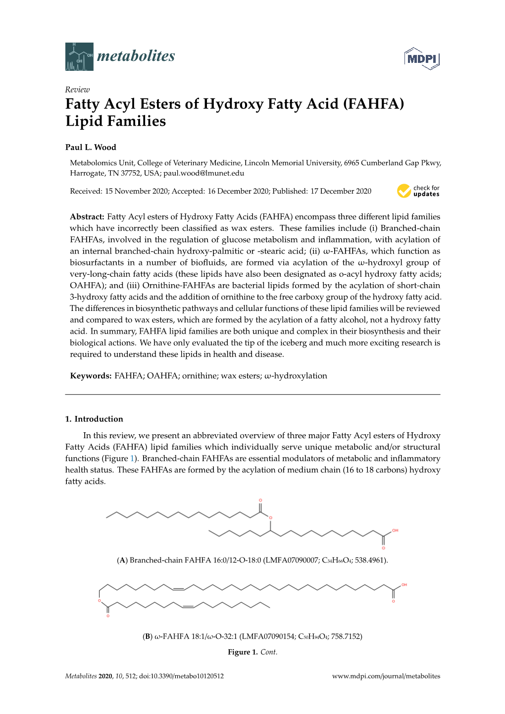 Fatty Acyl Esters of Hydroxy Fatty Acid (FAHFA)