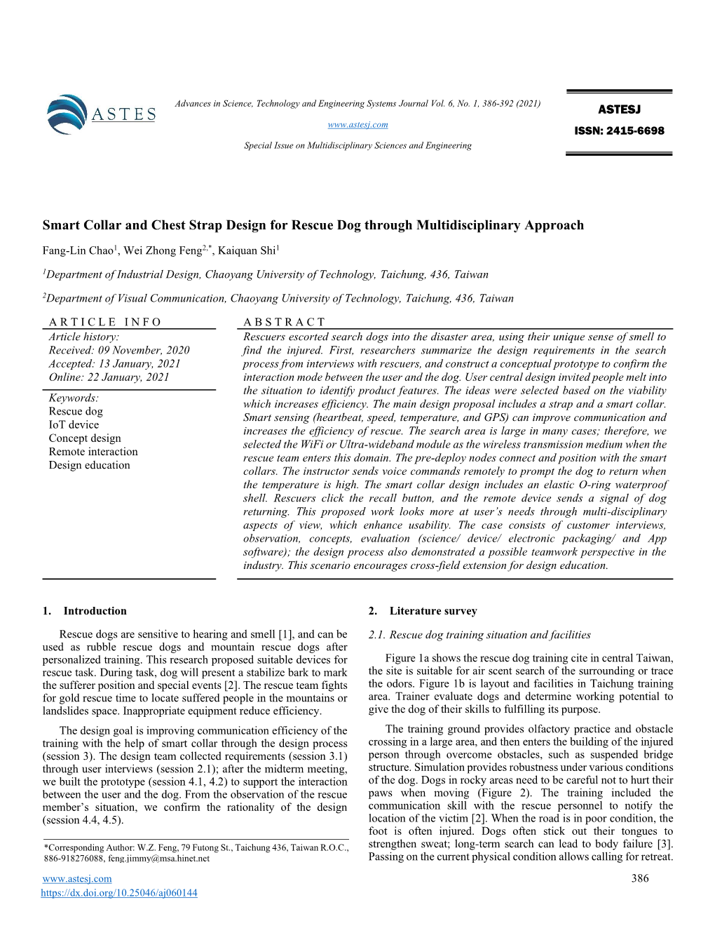 Smart Collar and Chest Strap Design for Rescue Dog Through Multidisciplinary Approach