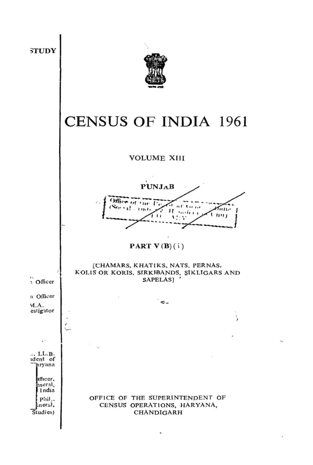 (I), Vol-XIII, Punjab