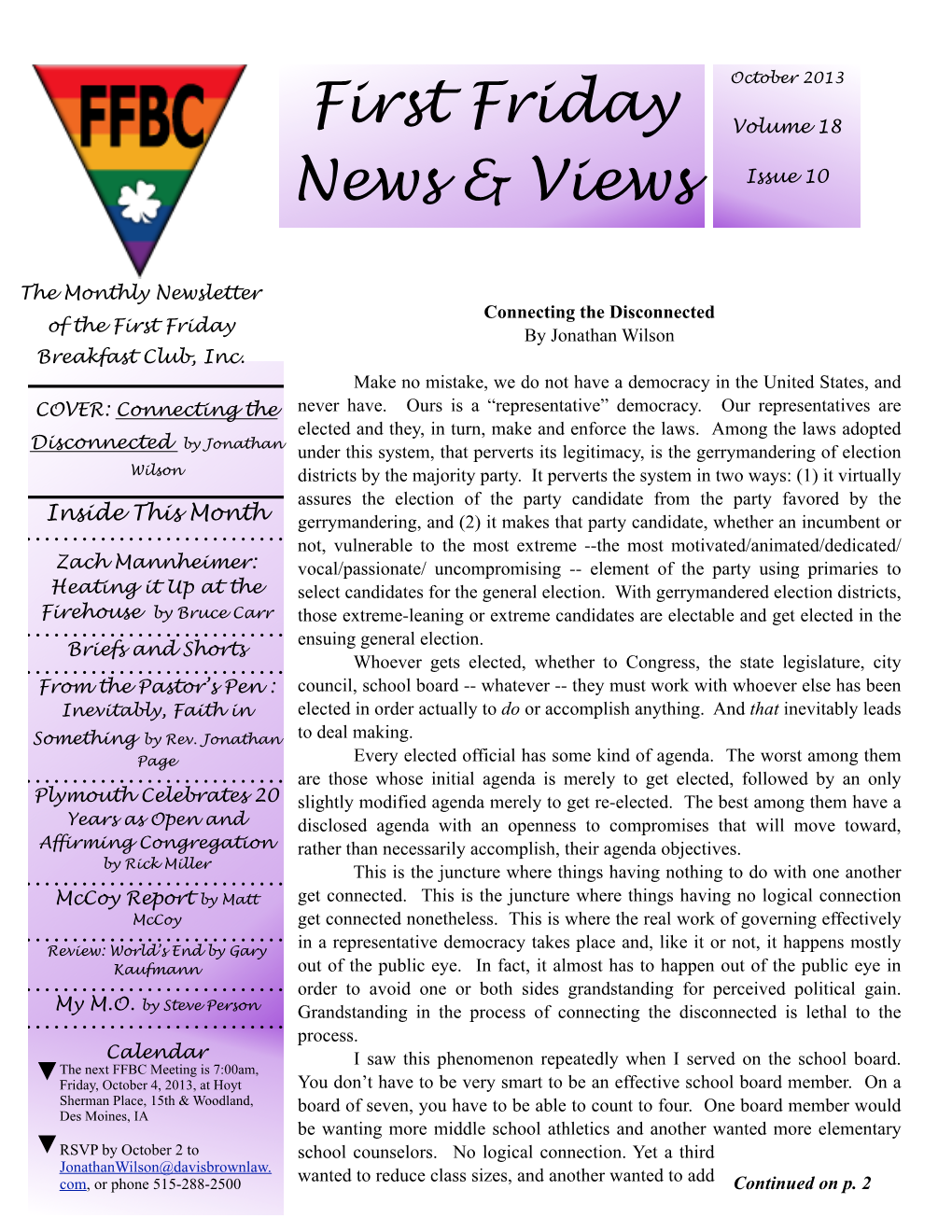 FFBC Newsletter