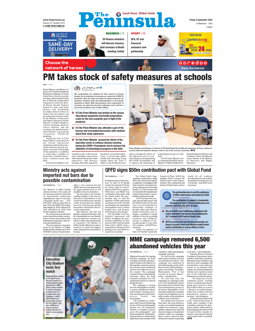 PM Takes Stock of Safety Measures at Schools QNA — DOHA