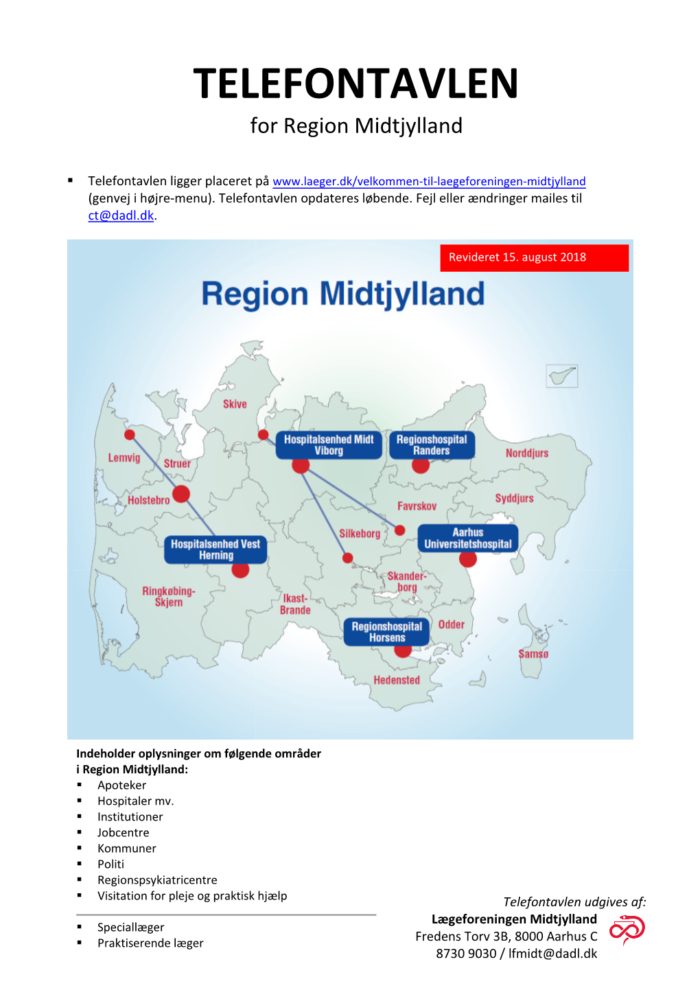 TELEFONTAVLEN for Region Midtjylland
