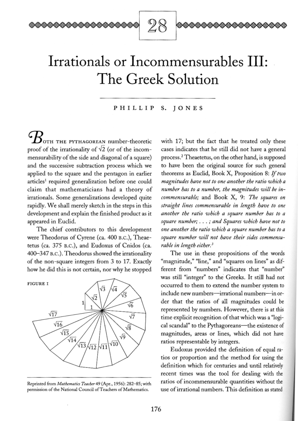 Irrationals Or Incommensurables III: the Greek Solution