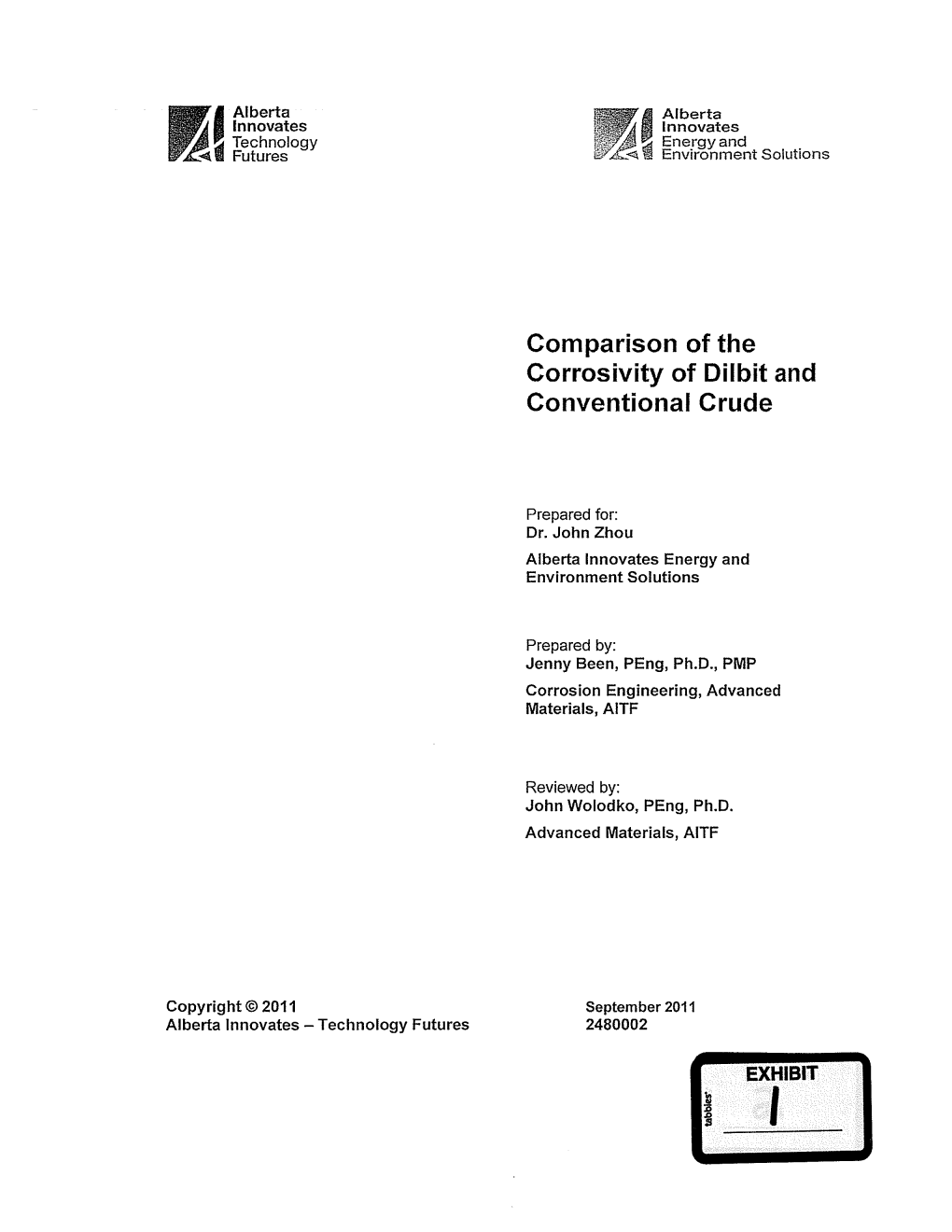 Comparison of the Corrosivity of Dilbit and Conventional Crude