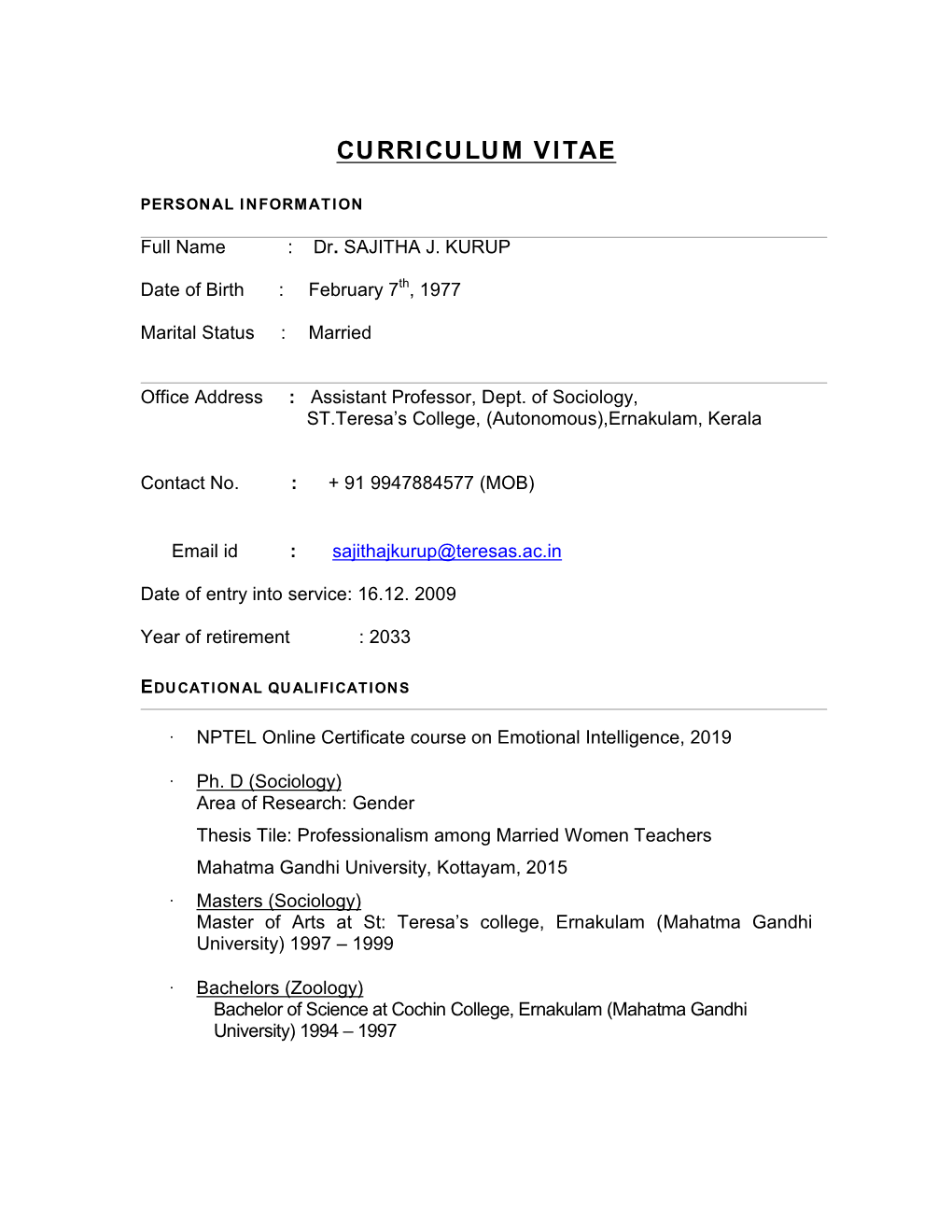 Curriculum Vitae