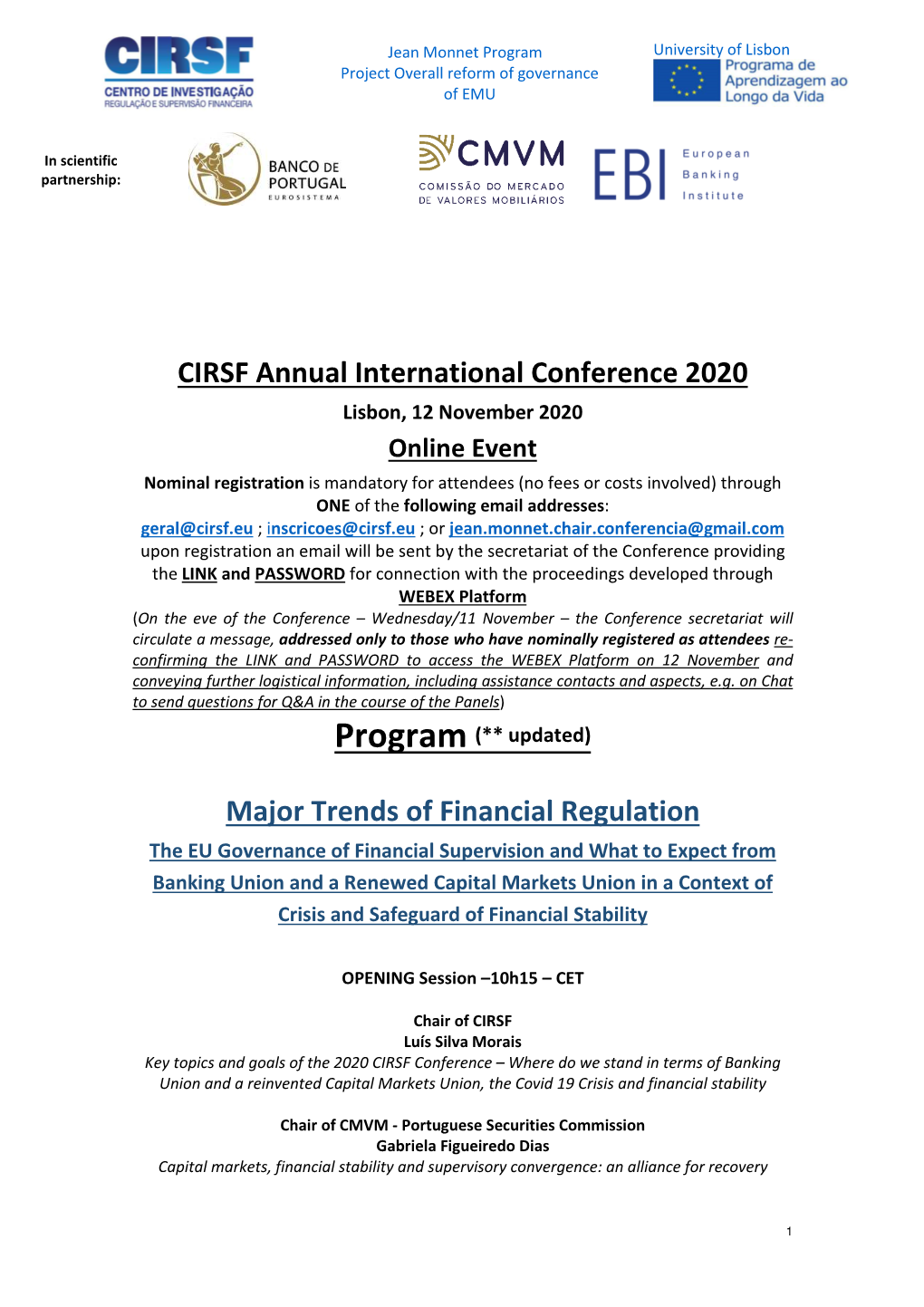CIRSF Annual International Conference 2020 Major Trends Of