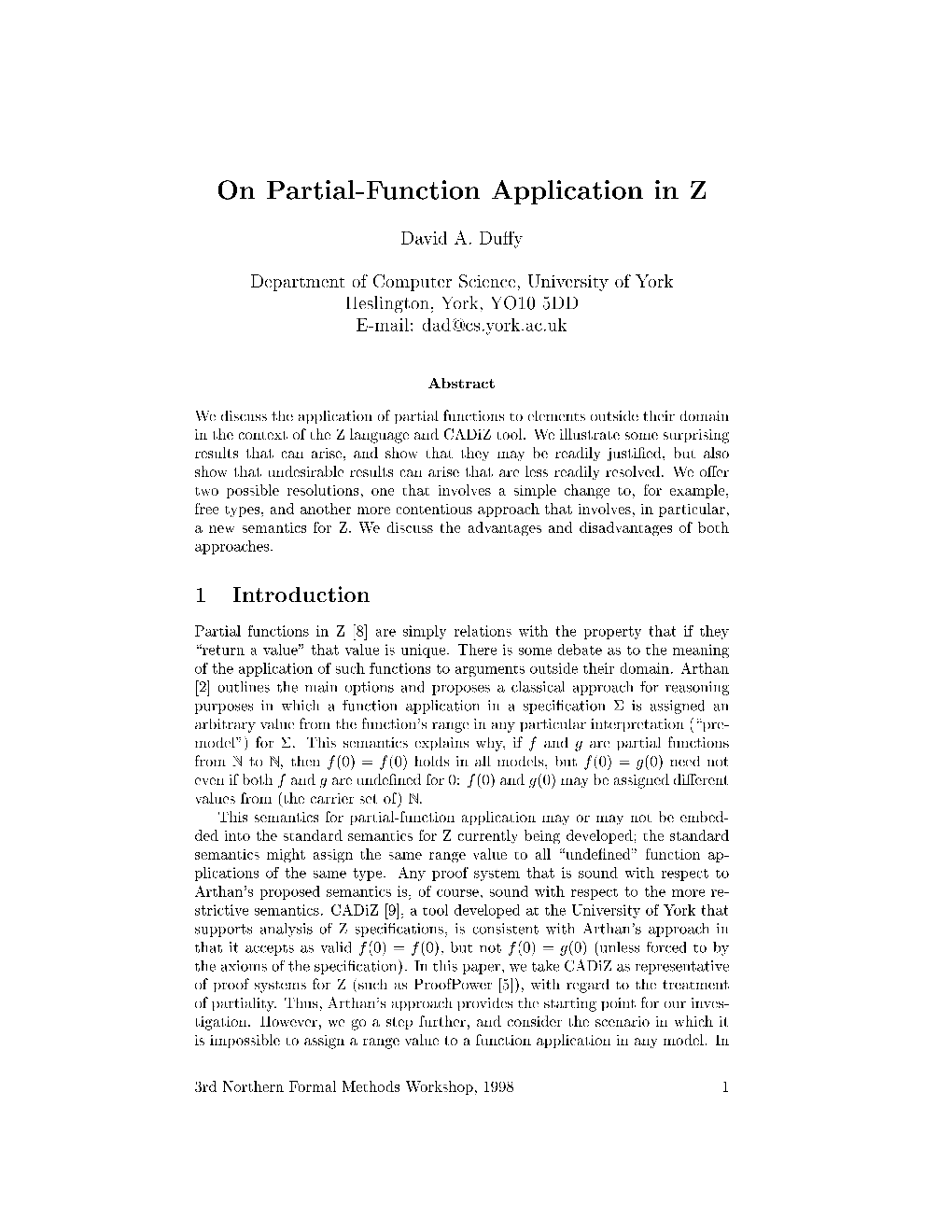 On Partial-Function Application in Z