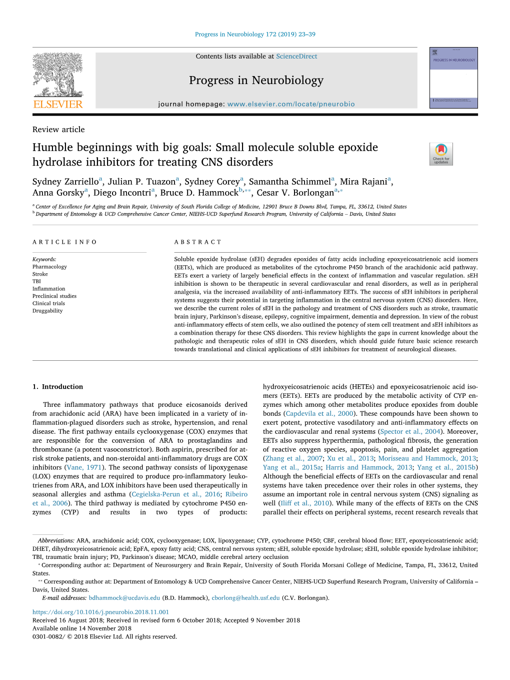 Humble Beginnings with Big Goals Small Molecule Soluble Epoxide Hydrolase Inhibitors for Treating CNS Disorders