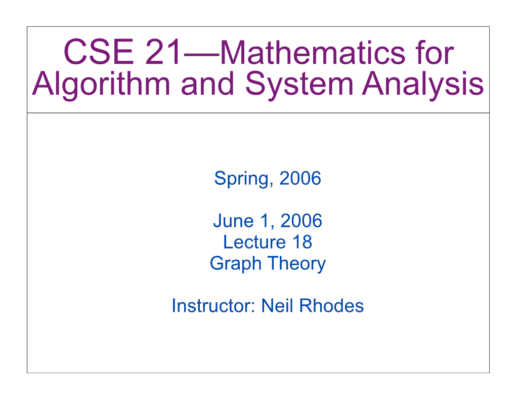 Algorithm and System Analysis