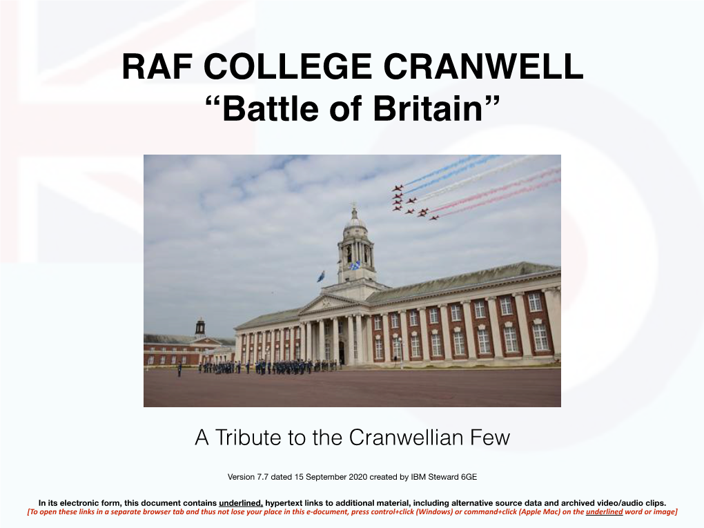 Battle of Britain Cranwellians V7.6