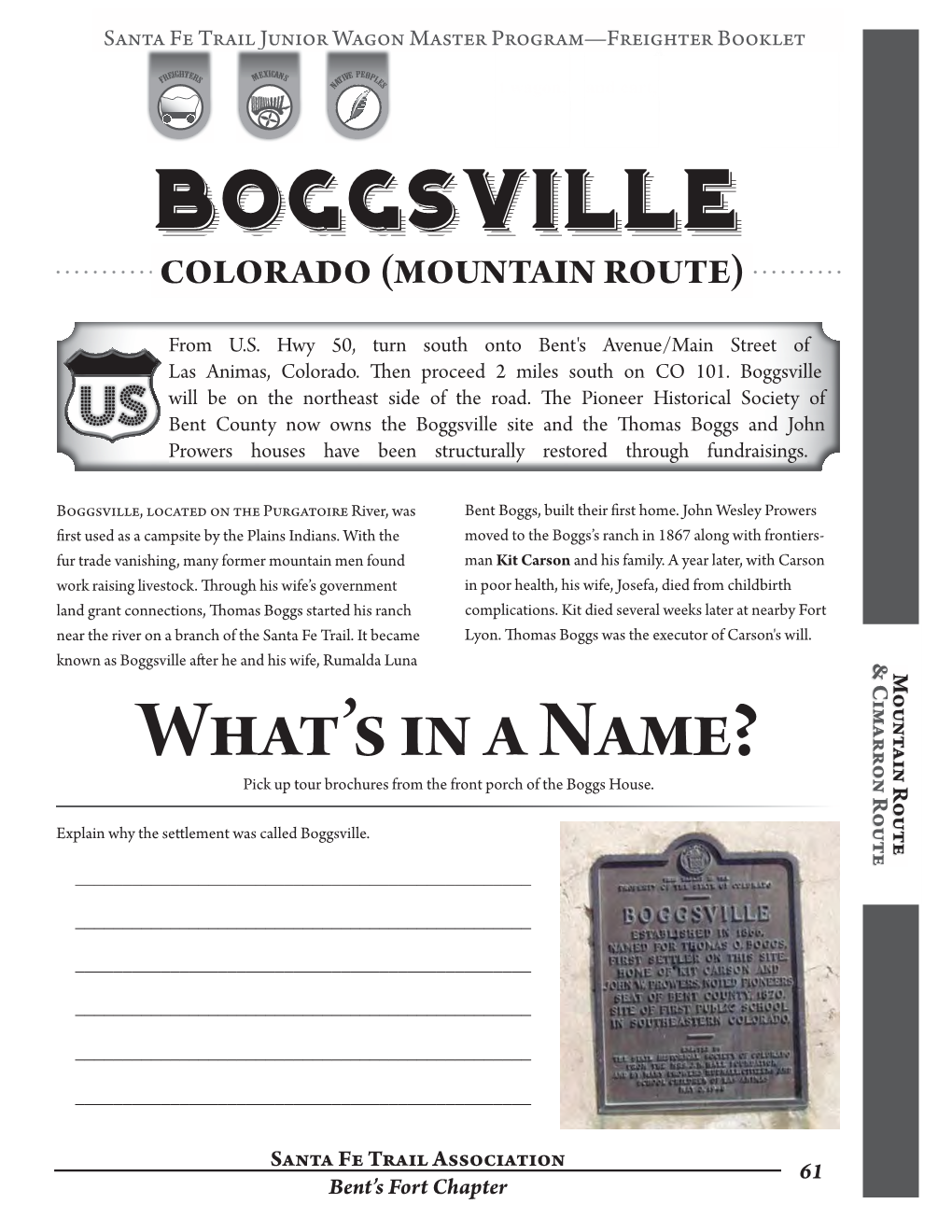 Boggsville Colorado (Mountain Route)