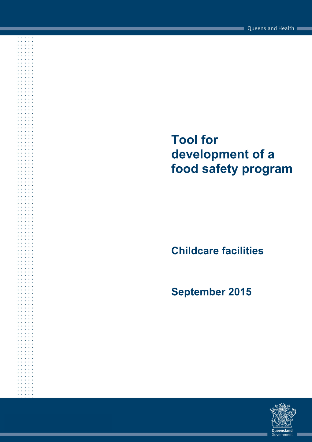 Food Safety Program Template - Childcare Facilities