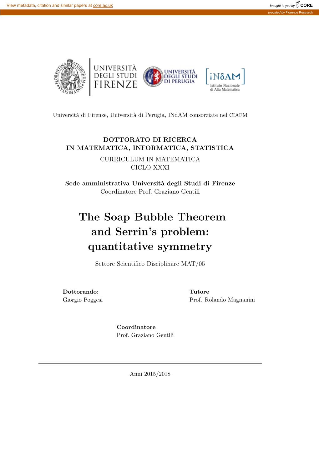 The Soap Bubble Theorem and Serrin's Problem