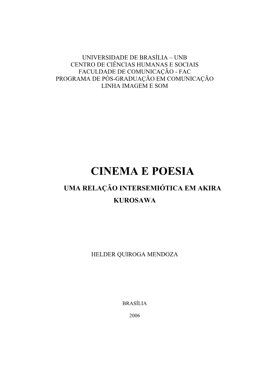 Cinema E Poesia