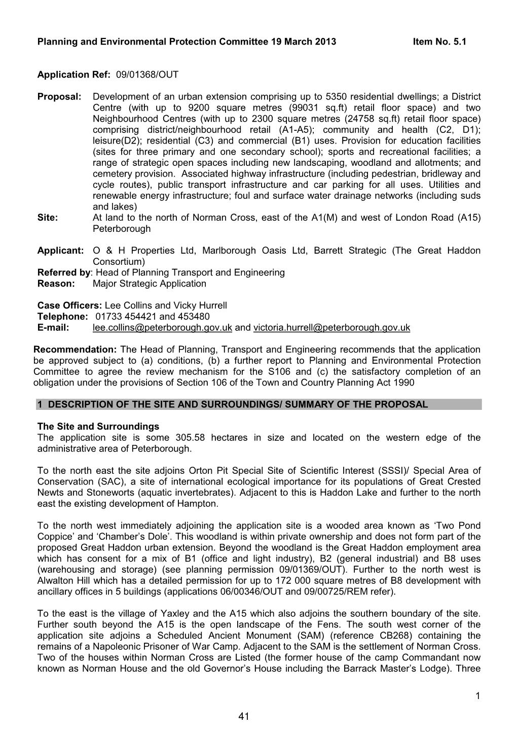 1 Planning and Environmental Protection Committee 19 March