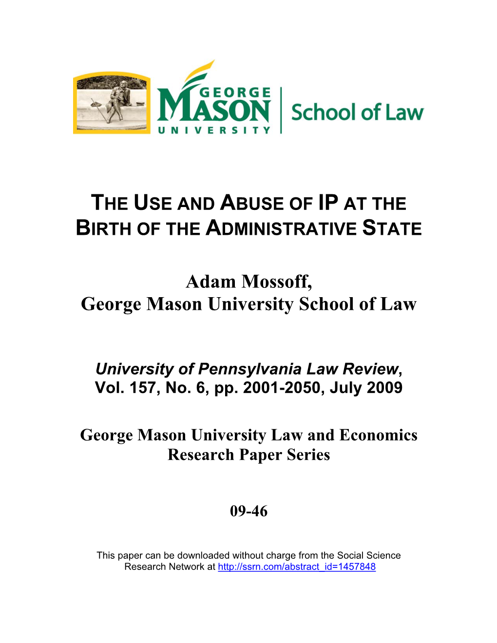 The Use and Abuse of Ip at the Birth of the Administrative State