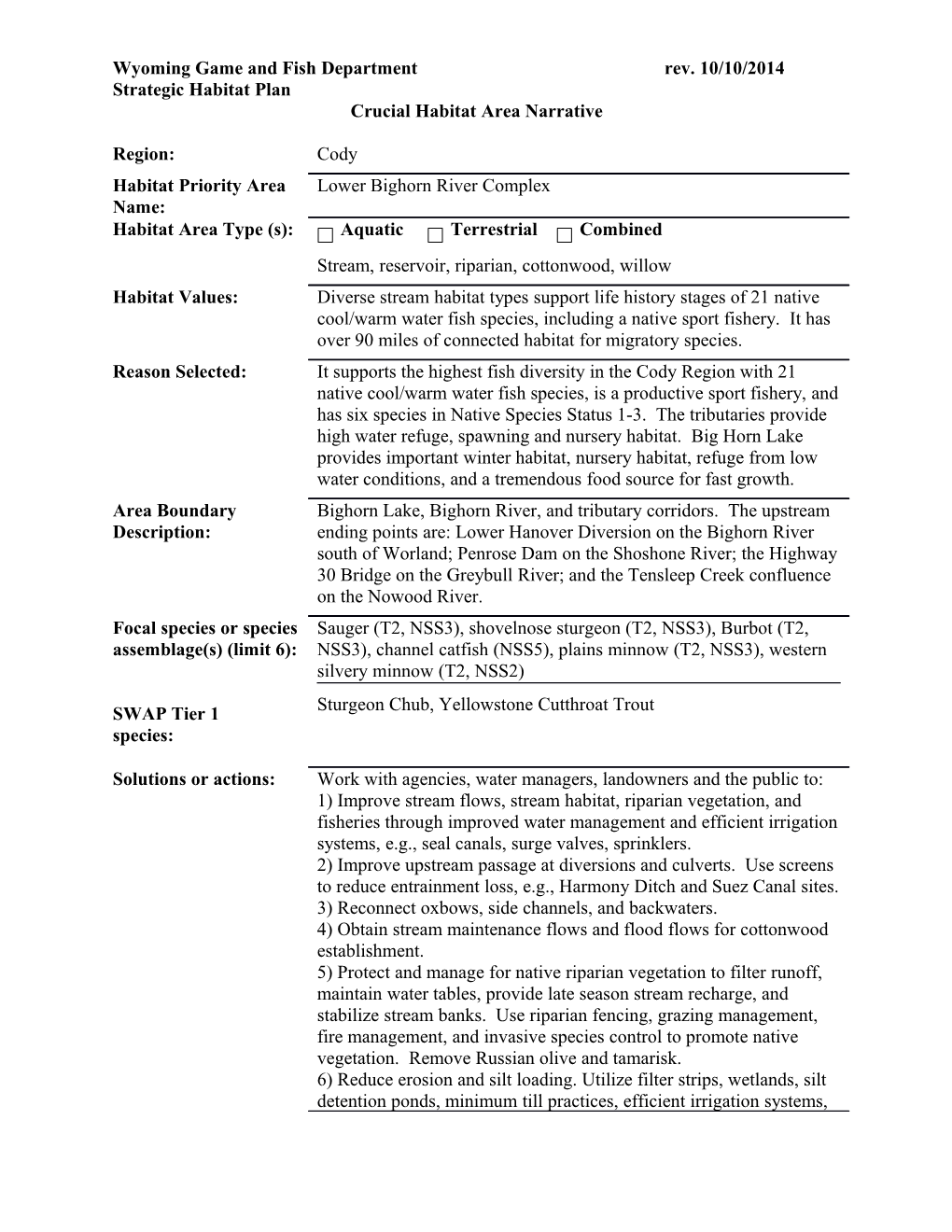 Wyoming Game and Fish Department Rev. 10/10/2014 s5