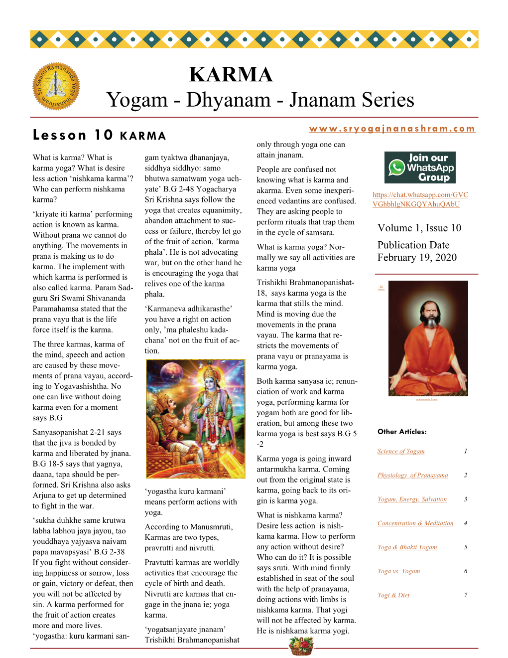 KARMA Yogam - Dhyanam - Jnanam Series