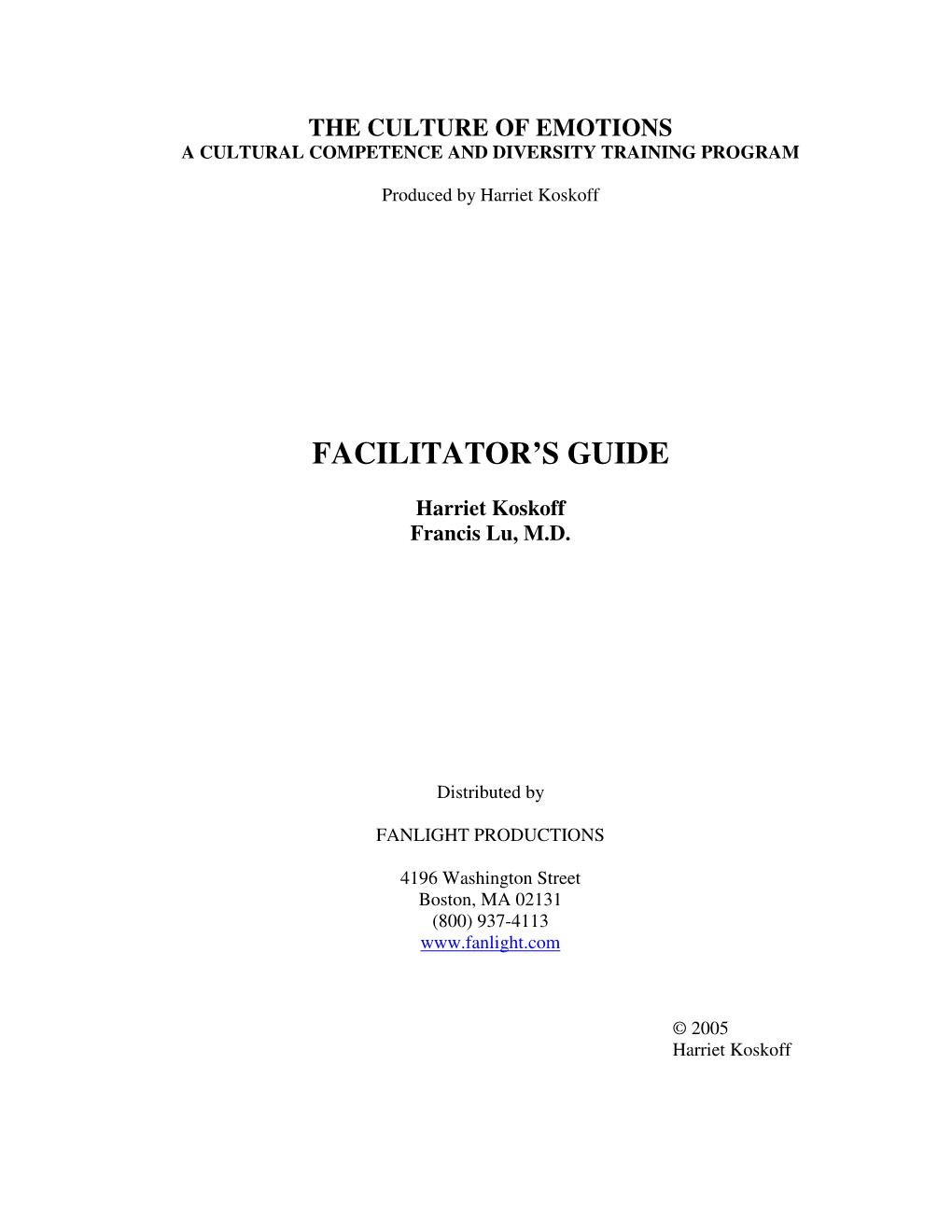 Facilitator's Guide