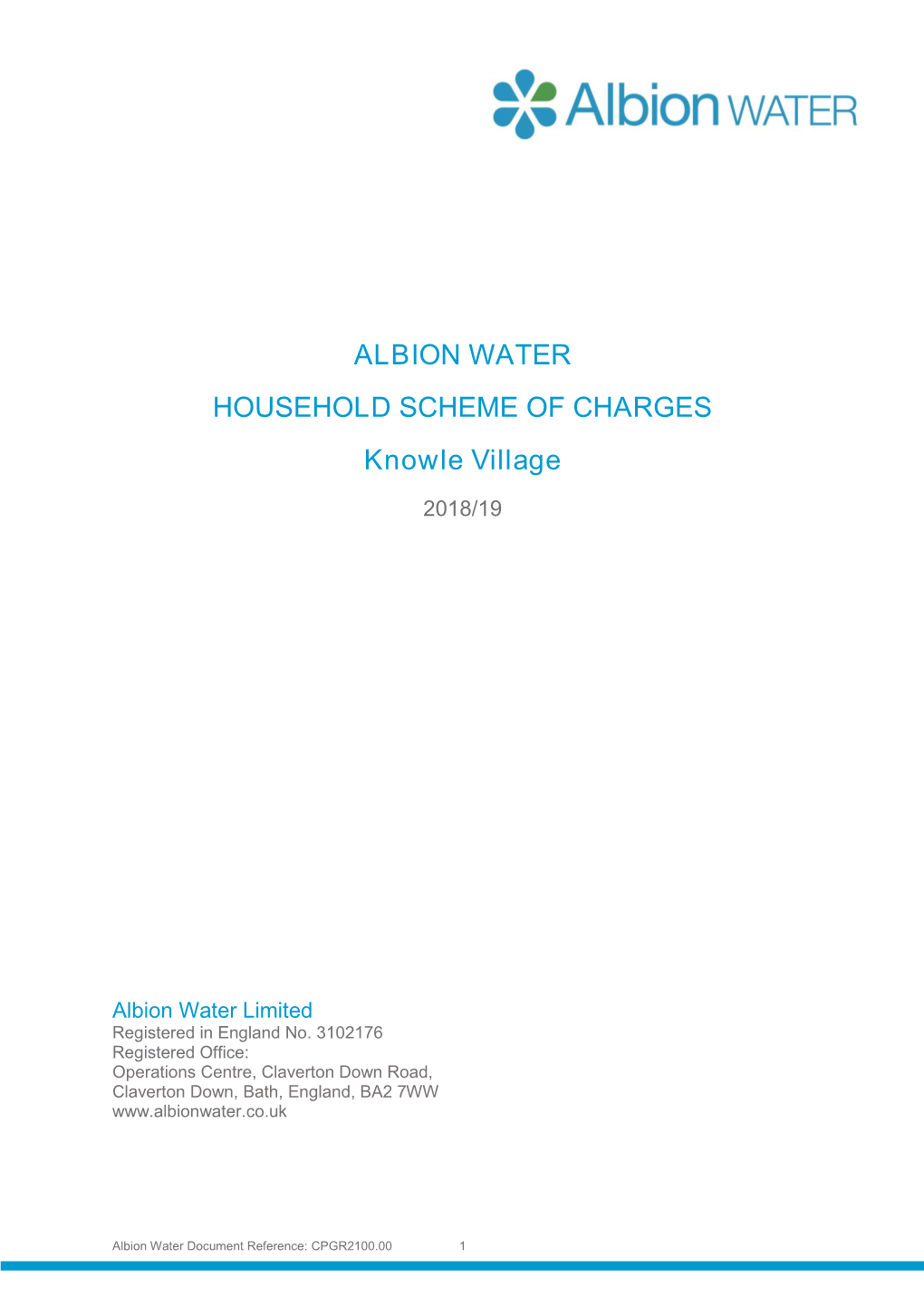 ALBION WATER HOUSEHOLD SCHEME of CHARGES Knowle Village