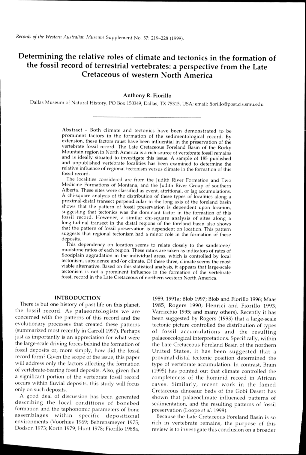 Fossil Record of Terrestrial Vertebrates: a Perspective from the Late Cretaceous of Western North America